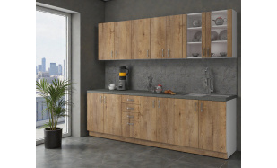Elegantní kuchynská linka Sotio 260cm, dub lefkas