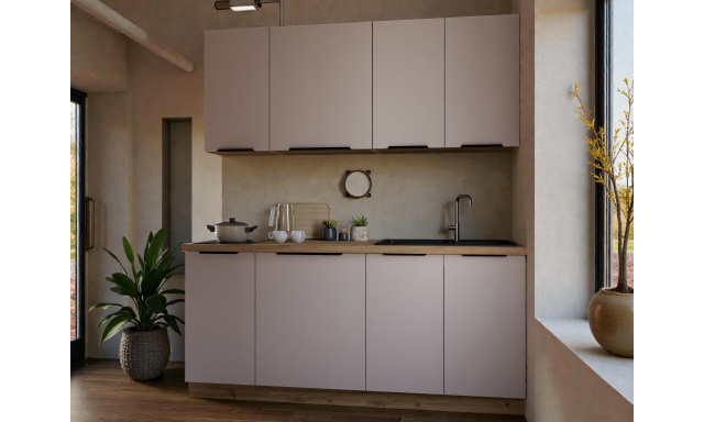 Luxusní kuchyně Zion 180cm, dub artisan/cashmere