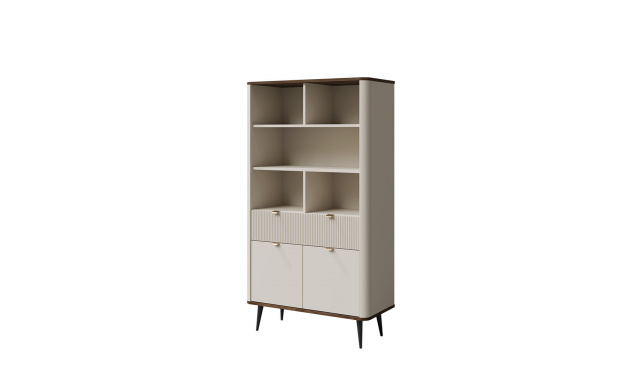 Regál Alexis 5, ořech/kašmír