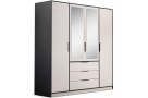 Šatní skříň se 4 dveřmi a 3 zásuvkami LIVO
