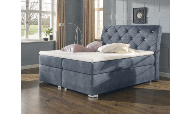 Kontinentální postel Tiago 180x200cm, modrá 