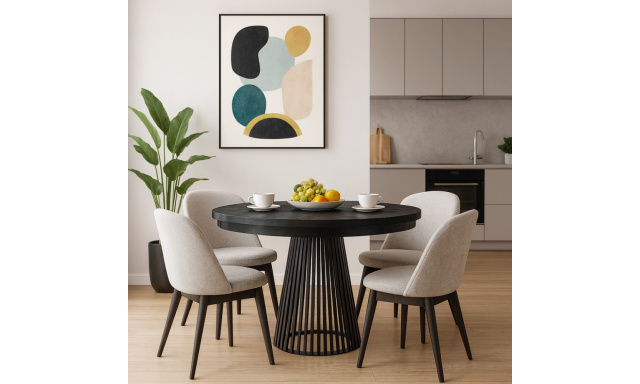 Kulatý stůl s kovovými nohami LUMI