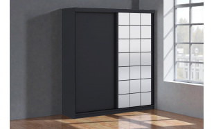 Moderní šatní skřín Cinema 200cm, černá 