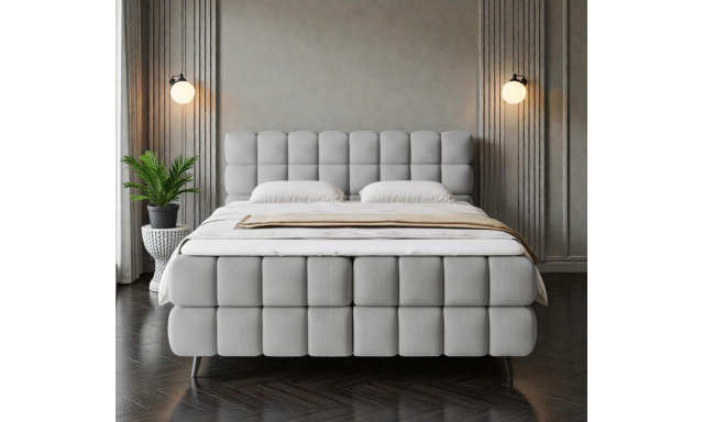 Boxspring postel Monaco 180x200cm, šedá