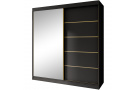 Šatní skříň s posuvnými dveřmi, zrcadlem a zásuvkami MARIKA LUX