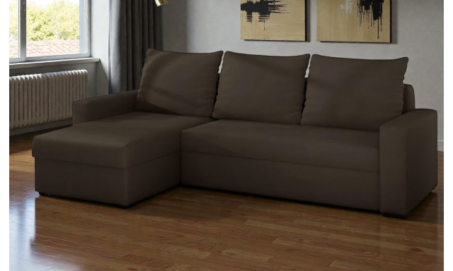 Moderní rohová sedačka Horde, hnědá