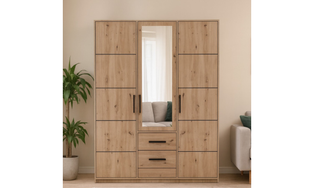 Šatní skříň se zrcadlem a 3 dveřmi KAVO