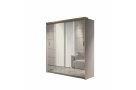 Kvalitní šatní skřín Siena 203cm, šedý lesk + LED 