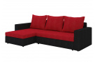 Moderní rohová sedačka Horde, černá/červená