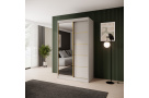 Šatní skříň s posuvnými dveřmi, zrcadlem a zásuvkami MARIKA LUX