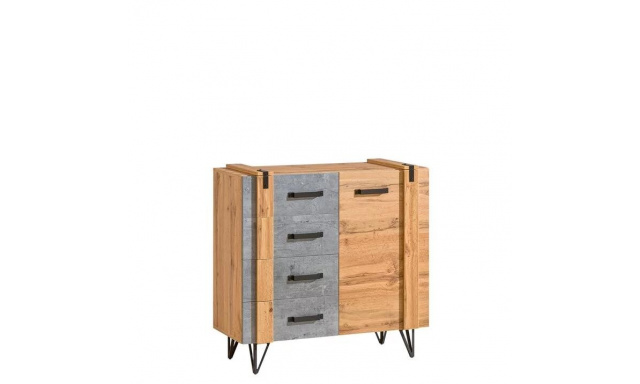 Komoda Speziale 6, dub votan/beton 