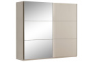 Šatní skříň VISTO s posuvnými dveřmi, 2 dveřmi a zrcadlem