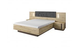 Kvalitní postel Rabena 160x200cm, dub artisan/grafit 