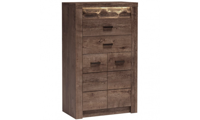 Vysoká komoda se 2 dvířky a 2 zásuvkami POLIS