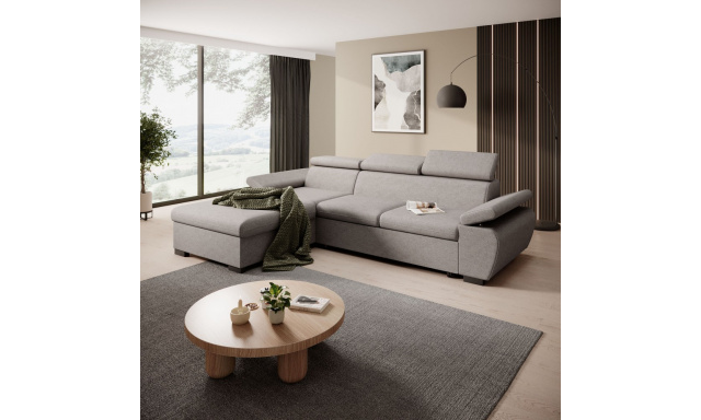 Rohová pohovka s funkcí spaní  a s výběrem potahu COCO