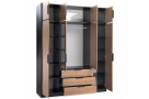 Šatní skříň se 4 dveřmi a 3 zásuvkami LIVO