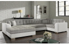 Rohová sedačka ve tvaru U Verizon, bílá/šedá