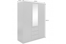 Šatní skříň se 3 dveřmi a zrcadlem SOLEA LUX