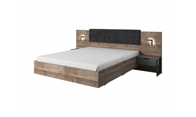 Kvalitní postel Denia 160x200cm, dub sand/matera