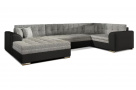 Rohová sedačka ve tvaru U Verizon, černá/šedá