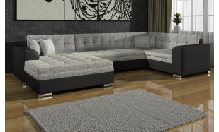 Rohová sedačka ve tvaru U Verizon, černá/šedá