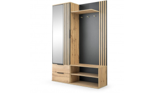 Šatní skříň se zrcadlem a 2 zásuvkami LUNO