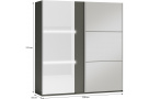 Šatní skříň s posuvnými dveřmi, 2 dveřmi a zrcadlem TESSA