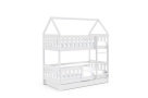 Patrová postel Domeček 190x80cm, borovice bílá