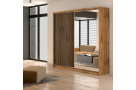 Šatní skříň s posuvnými dveřmi se zrcadlem a lamelami LEROY