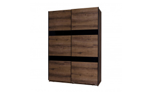 Šatní skříň s posuvnými dveřmi, 2 dveřmi a 2 šatními tyčemi DEVON