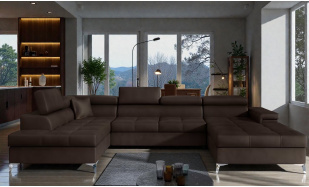 Luxusní rohová sedačka Bamako, hnědá 