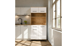 Kredenc Vienna 80cm, dub lancelot/bílý lesk