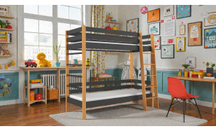 Poschodová postel Zenda, černá 