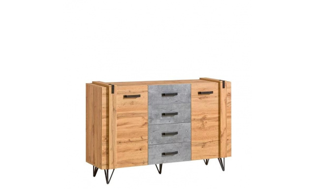 Komoda Speziale 5, dub votan/beton 