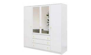 Šatní skříň se 4 dveřmi a zrcadlem SOLEA