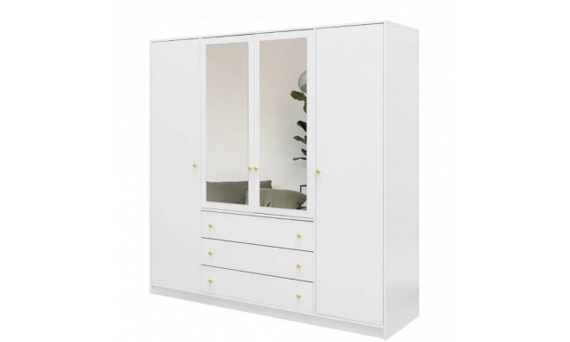 Šatní skříň se 4 dveřmi a zrcadlem SOLEA