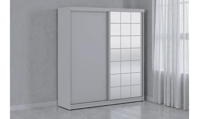 Moderní šatní skřín Cinema 200cm, šedá 