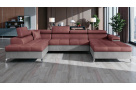 Luxusní rohová sedačka Bamako, šedá/červená 