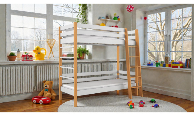 Poschodová postel Zenda, bílá 