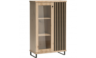 Malá vitrína se 2 dvířky a skleněnou přední částí CAYA