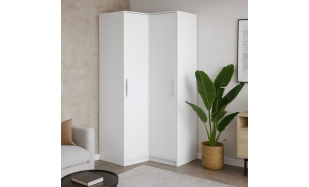 Rohová šatní skříň se 2 dveřmi BORA