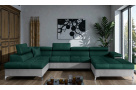 Luxusní rohová sedačka Bamako, šedá/zelená 