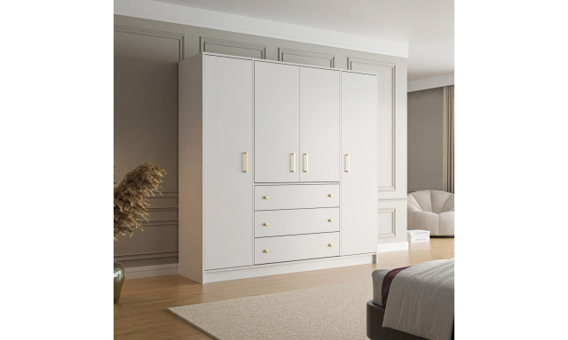 Skříň RILO se 4 dveřmi a 3 zásuvkami