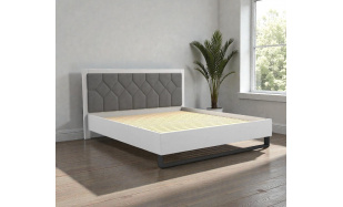 Kvalitní postel z masivu Desira 160x200cm, bílá/šedá