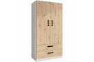 Šatní skříň s otočnými dveřmi a zásuvkami TREND 90 cm
