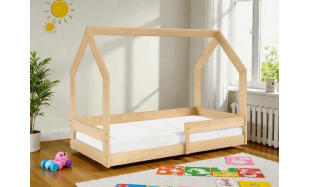 Postel ve tvaru domečku Adrian 160x80cm, borovice přírodní
