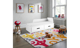 Kvalitní postel z masivu Cian, bílá - rozkládací 