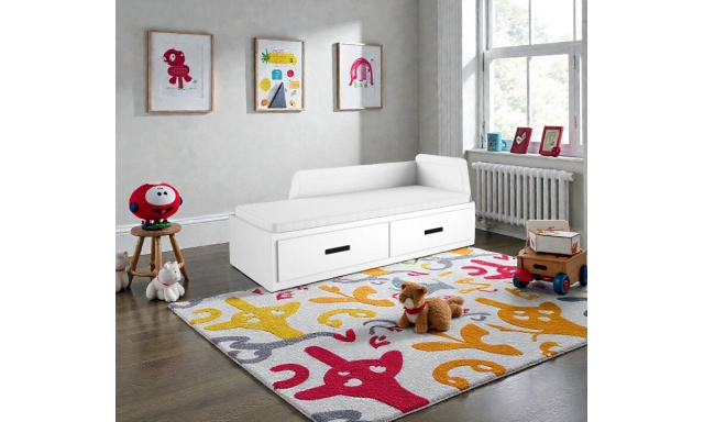 Kvalitní postel z masivu Cian, bílá - rozkládací 