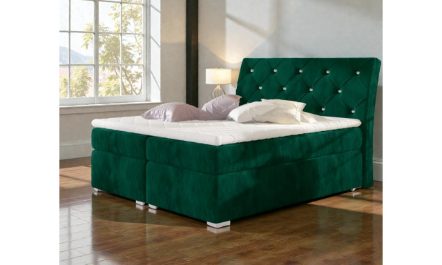 Kontinentální postel Tiago 180x200cm, zelená 