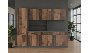 Stylová kuchynská linka Sergio 250cm, old wood 